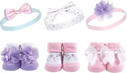 Hudson Baby Girl's Headband and Socks Giftset
