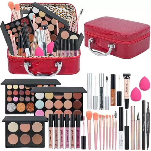 Makeup Kit, Makeup Set For Women Full Kit, Professional Make up Kit For Beginners, Makeup Gift Set For Women, Makeup Sets for Girls, Makeup Kit For Teens (red)