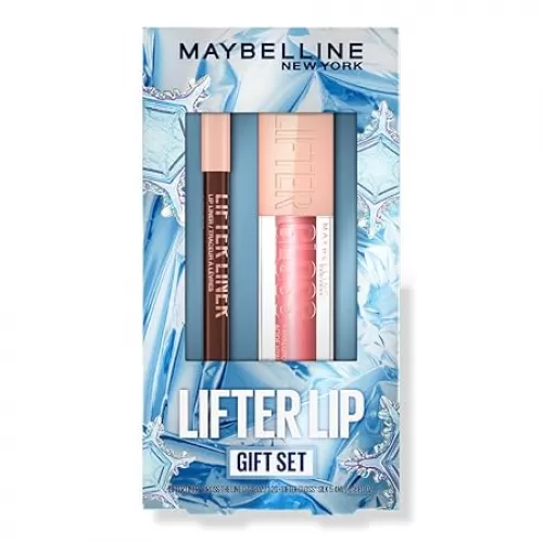 MAYBELLINE Lifter Gloss and Lifter Liner Makeup Gift Set, Lip Gloss and Lip Liner in Shades Petal and Line Leader
