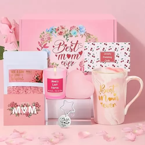 NAVK Mothers Day & Birthday Gifts Basket Box & Coffee Mug Set for Mom