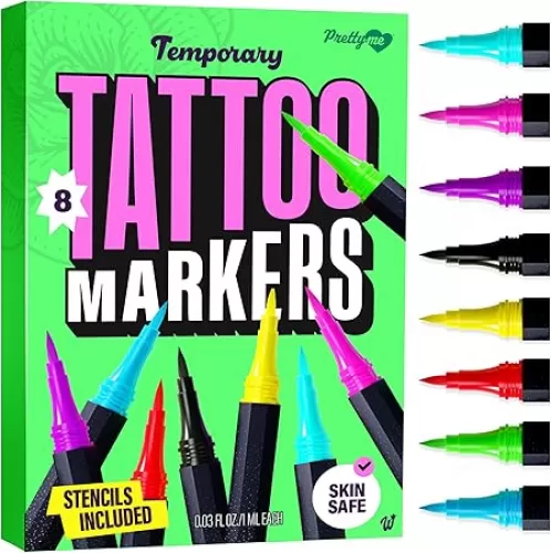 Pretty Me Temporary Tattoos Markers - Henna Body Tattoo Kit for Girls & Adults - Skin Pens for Teen Girl Gifts Trendy Stuff - 12 + Year Old - Cool Birthday Gift Ideas Teens 12 13 14 15 16 17 18 Tween