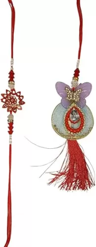 Rakhi Festival Rakhi Rakhee Rakhi Pair Brother & Sister in Law Rakhi Pair For Couple Men Rakhi & Chooda Rakhi Set Available in Multicolor (914)