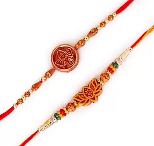 Rakhi For Brother Set of 2 With Greeting Card, Beautiful Designer Raksha Bandhan Rakhi Gift Set For Brother Bhaiya Bhai Bro, Traditional Indian Style Rakshbandhan Rakhi Gifts For Brother