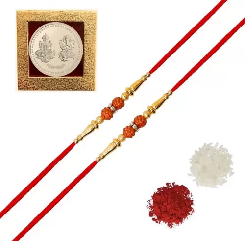 Rakhi/Rakhi for Brother/Rudraksha Rakhi/Send rakhi to USA/Rakhi for Brother with Gift Set/Rakhi Bracelet/rakhi for brother and bhabhi/Rakhi Set