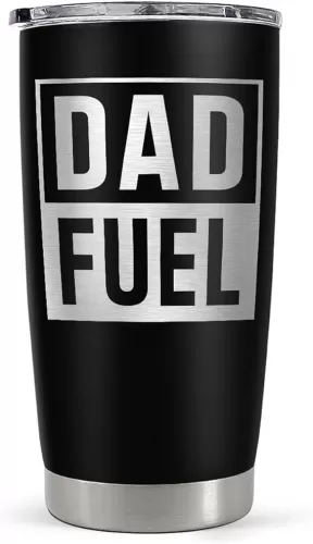 SANDJEST Dad Tumbler 20oz, Dad Fuel Stainless Steel Insulated Tumblers, Coffee Mug Cup for Best Dads from Daughter Son, Gifts for Birthday Christmas Fathers Day