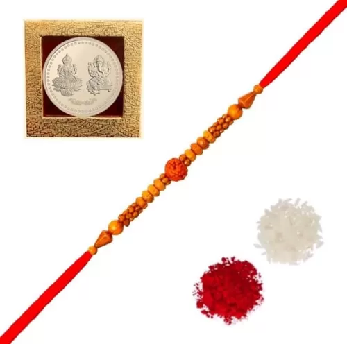 Set of 1 Design Rakhi Thread, Rakhi for Brother, Raksha Bandha Gift for Your Brother, Rakhi Bracelet for Loving Sibling, Father, Bhabhi, Bhaiya with Roli Chawal