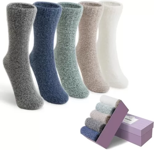 SISOSOCK Fuzzy Cozy Warm Socks for Women-Winter Home Thick Wool Soft Sleeping Socks-Perfect Gifts for Women