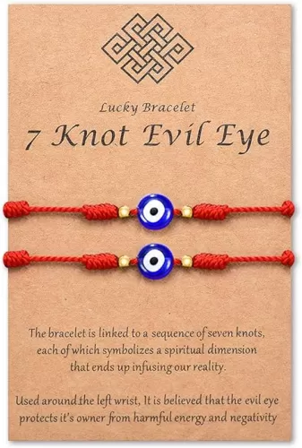 Tarsus (Ver.3) Evil Eye 7 Knot Lucky Bracelets Adjustable Red String Amulet for Women Men