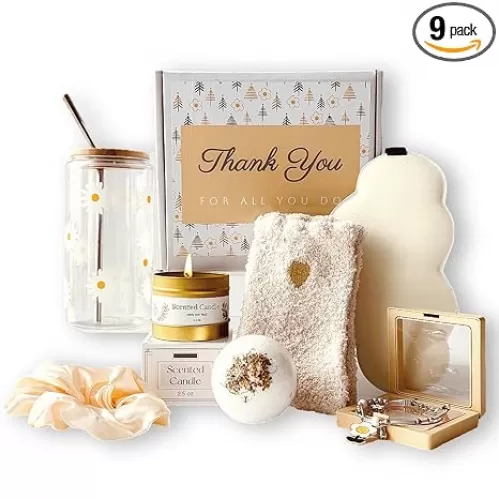 Thank You Gift Baskets For Women, Teacher Appreciation Gifts, Employee Appreciation Gifts For Coworkers Nurses Friends Care Package For Women With Thank You Cards