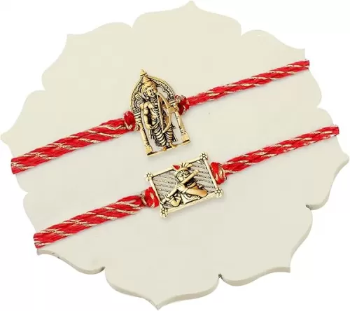 TIED RIBBONS Rakhi for Brother with Gift Set | Rakhi Set of 2 | Roli Tika | Greeting Card - Rakshabandhan Bracelet for Brother