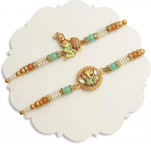 TIED RIBBONS Rakhi for Brother with Gift Set | Set of Rakhi | Mini Card | Roli Tika - Rakshabandhan Bracelet for Brother