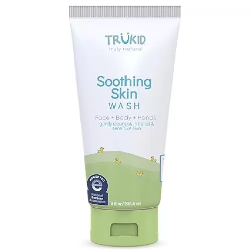 TruKid Kids Body Wash – Natural, Unscented Face, Body & Hand Wash for Sensitive Skin - NEA-Accepted for Eczema – Dermatologist Tested, Non-Toxic, Tear-Free Baby Bath Essential, 8 fl oz
