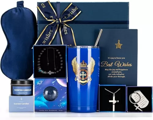 Birthday Gifts for Men, Blue Man Premium Gifts Basket Ideas Set for Him, Men