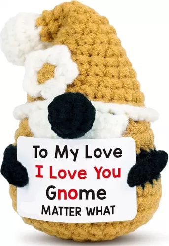 Boyfriend Girlfriend Wife Husband Fiance Gifts, Valentine‘s Day Gifts for Her Him, I Love You Gnome Matter What, Handmade Funny Cute Small Gnome for Couple Him Her Birthday