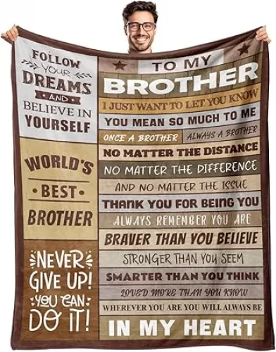 Gifts for Brother - Birthday Gifts for Brother Adult - Brother Gifts from Sister - Christmas Blanket Gift for Brothers - Funny Gifts for Brother