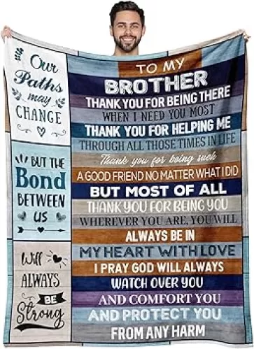 Gifts for Brother Adult, Brother Birthday Gifts from Sister, Best Brothers Gift Ideas, Big Brothers Gifts for Fathers Day Christmas Graduation Blanket 50"x60"