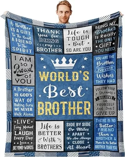 Gifts for Brother, Best Brother Birthday Gifts from Sister Blanket 60"x50", Brothers Blankets from Sister