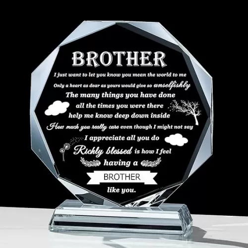 Gifts for Brother Crystal Brother Gifts From Sister Birthday Gifts for Brother Crystal Keepsake for Birthday Father
