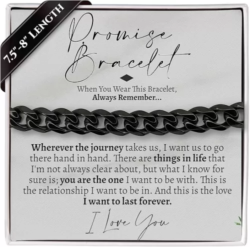 Love You This Much Promise Cuban Bracelet, Romantic Gift for Boyfriend, Appreciation Gift for Boyfriend, Cute Small Gift for Boyfriend, Thoughtful Boyfriend