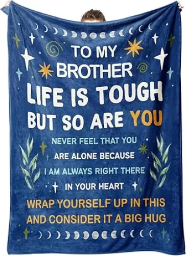Niyewsor Brother Gifts from Sister, to My Brother Blanket, Birthday Gifts for Brothers Adult, Graduation Gift for Brothers, Soft Flannel Blanket, 60"x50"
