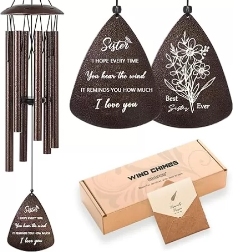 Sister Gifts, 32" Bronze Wind Chimes Sister Gifts for Women, Gifts for Sister, Sisters Gifts from Sister, Gifts for Sister in Law, Best Sister Ever Gifts
